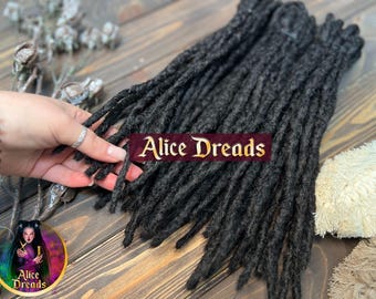 Black Crochet Synthetic Dreads: Natural Look, Blunt Ends, DE Dreadlocks rastas