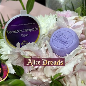 Shampoo Solido per Dreadlocks &quot;Viola&quot;: Per Capelli Colorati, per tutti i tipi di cuoio capelluto + Scatola Portaoggetti in omaggio