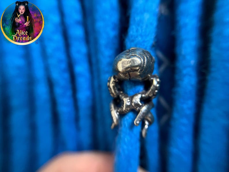 Metal bead for dreads octopus Dreadlock beads Braided Lanyard Pendant Octopus tentacles Accessories image 5