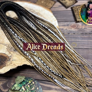 Ombre twisted Synthetic Dreads: Boho Style Dreadlock Extensions black, brown, beige, blonde, white