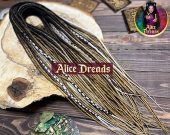 Ombre tvinnade syntetiska dreads: Boho Style Dreadlock Extensions svart, brun, beige, blond, vit