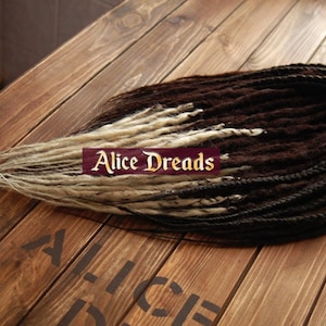 Brown blonde set of Dreadlock extensions synthetic dreads double ended dreadlocks crochet braids for full head natural look