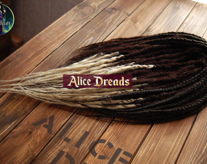Brown Blonde Crochet Dreadlock Extensions: Synthetic Double/Single Ended Dreads