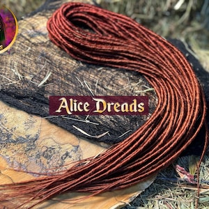 Set of synthetic dreads for ginger auburn hair ombre double single ended dreadlocks extensions