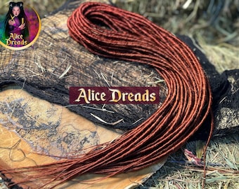 Set of synthetic dreads for ginger auburn hair ombre double single ended dreadlocks extensions