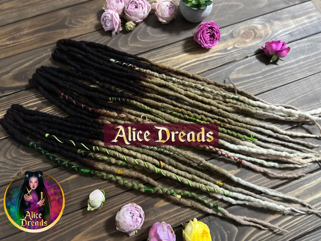 Wool Dreads on Clips: Brown Blonde Shades, Boho Chic Hair Accessories ...
