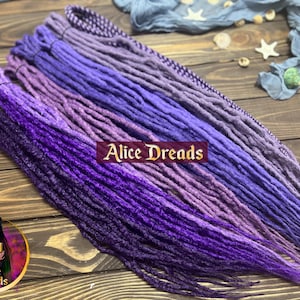 Crochet Dreadlock Extensions &quot;Violet dreams&quot; : Purple Lavender Synthetic Dreads with twists