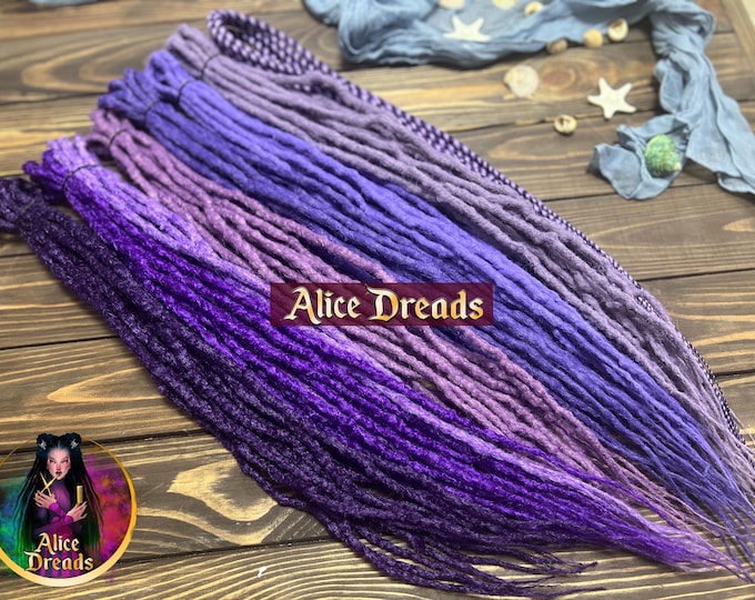 Crochet Dreadlock Extensions "Violet dreams" : Purple Lavender Synthetic Dreads with twists