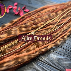 Boho curls crochet synthetic dreads wavy locks curly ginger auburn copper braids hair dreadlocks extensions