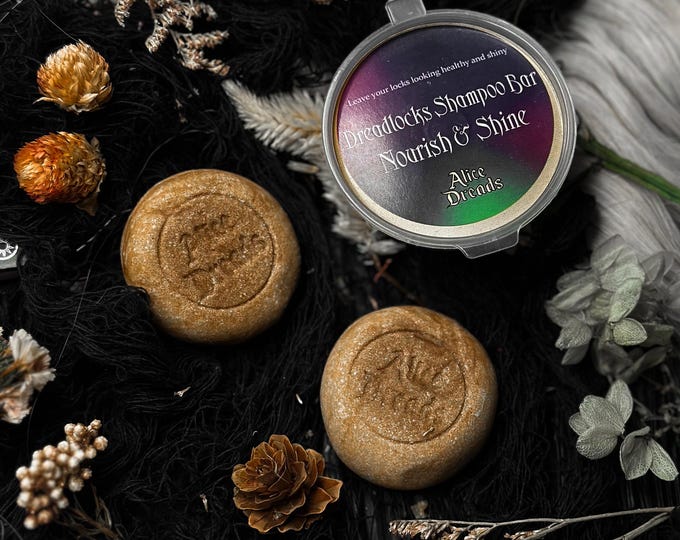 Residue-Free Dreadlock Shampoo Bar, Shea Butter, Shikakai, Lavender Bergamot Scent (for Dry Hair)