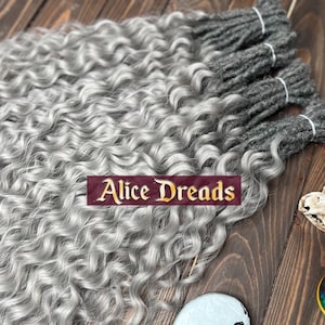 Curly gray dreads wavy synthetic double or single ended dreadlocks accent custom dreadlocks hair extensions curls
