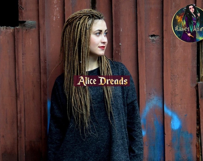 Brown Synthetic Double Single Ended Dreads: Full Set, Natural Look