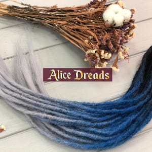 Dreadlock extensions set of natural look synthetic dreads Burning Man Afrika Style dreadlocks Black dark blue light grey