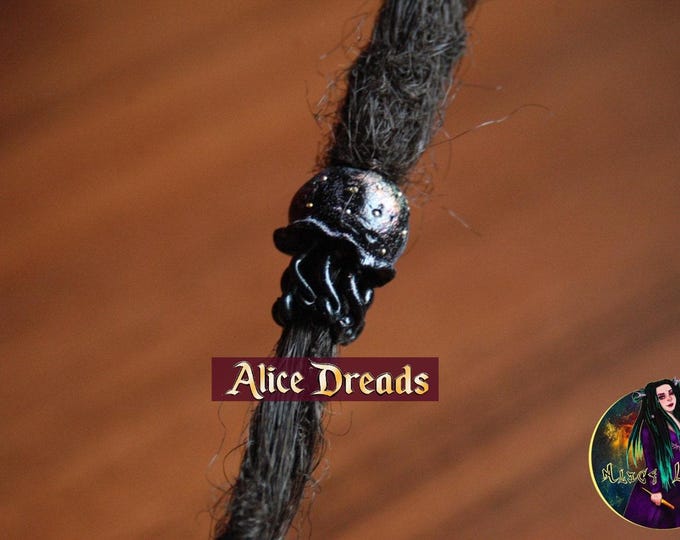 Black Jellyfish Bead For Dreadlock Extensions Dread Jewelry