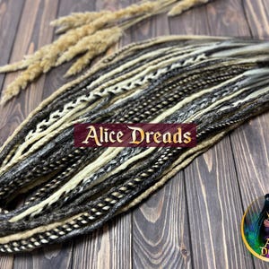 Extensões de dreadlock de crochê marrom escuro loiro "Boho" conjunto de cabeça completa aparência natural sintético duplo de extremidade única dreads tranças torções
