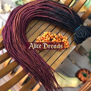 Ombre DE Dreads: Black to Burgundy Red, Synthetic Dreadlocks