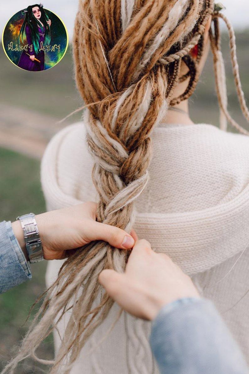 Blonde Dreadlock Extensions, Crocheted Synthetic Dread Set, Wedding DE SE Senegalese Dreads image 3