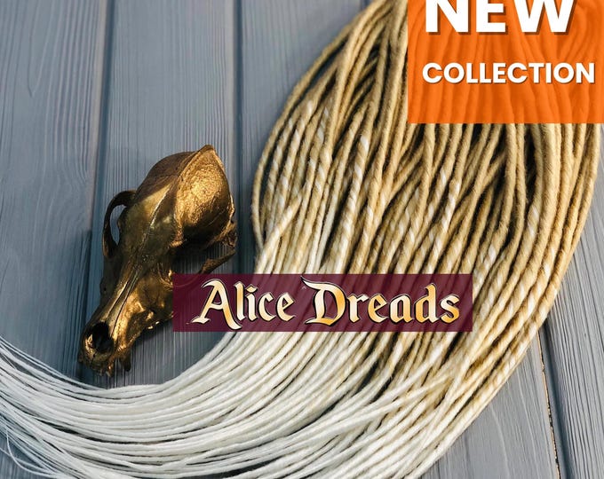 Ombre Blonde to White DE/SE Synthetic Dreads: Thin Double Single Ended Dreadlocks