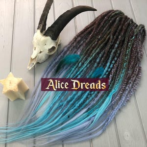 Dark brown Blue aqua Full set dreads Long crochet synthetic DE dreads natural dreadlocks full head hair extensions