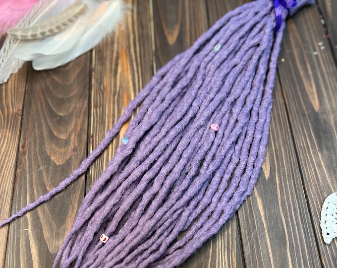 Crochet Dreadlock Extensions: Pale Light Purple, Lavender, Violet  Synthetic Dreads