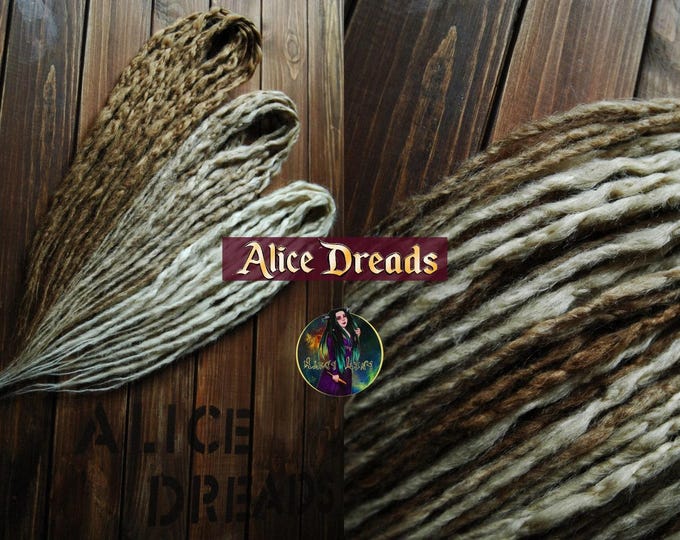 Blonde Crocheted Synthetic Dreadlock, Dread Extensions in Light Shades, Natural Light Brown Style