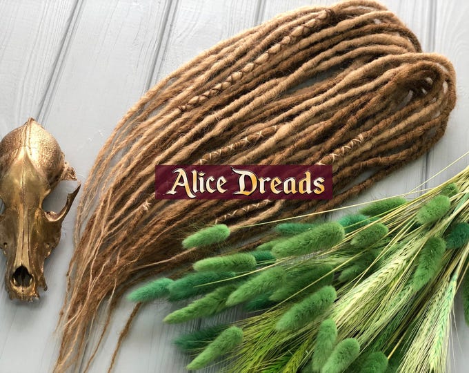 Honey Blonde Synthetic Dreads: natural look  Double Single Ended dreadlock hair extensions