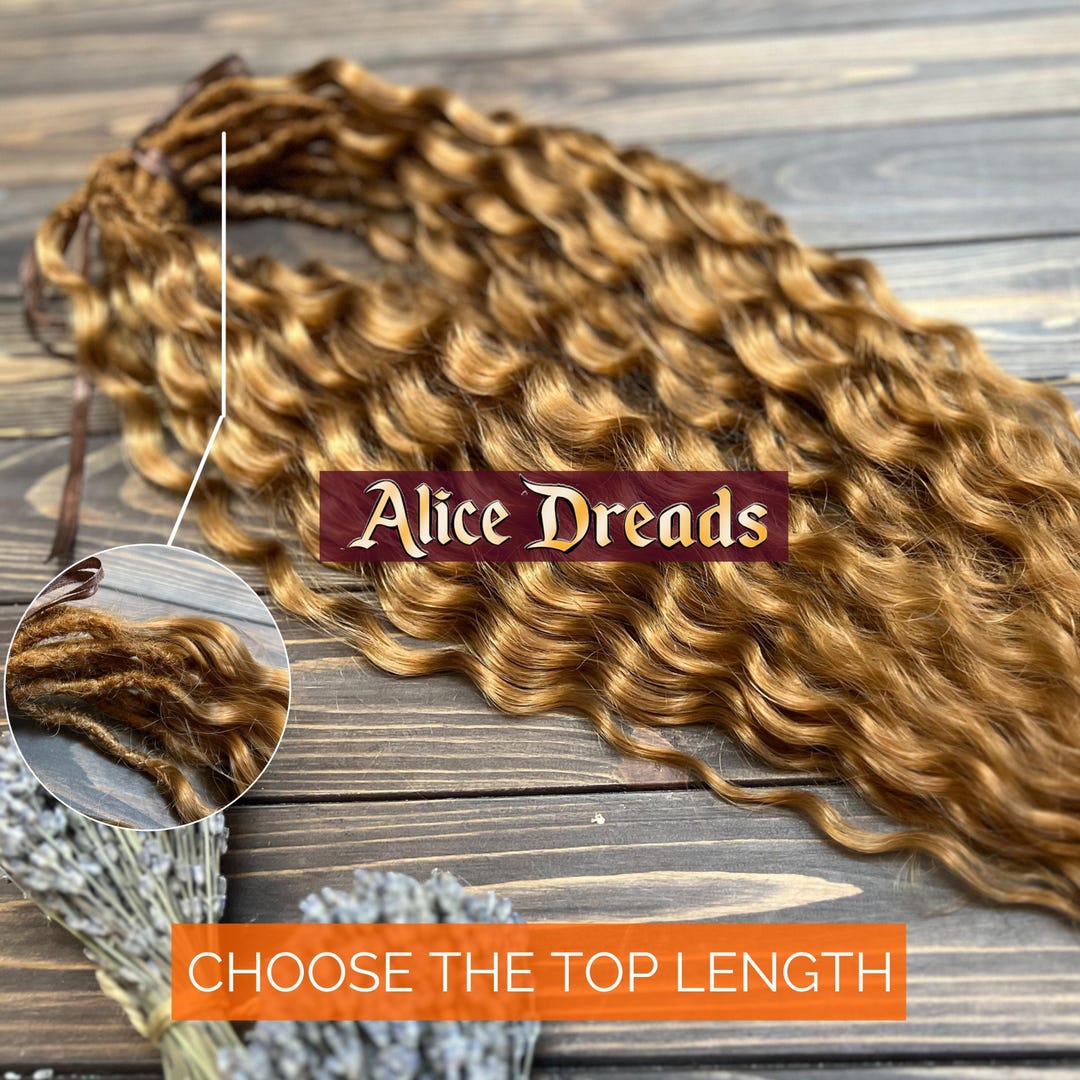 Curly Copper Blonde Dreads: Wavy Synthetic Ginger Hair Extensions - Etsy
