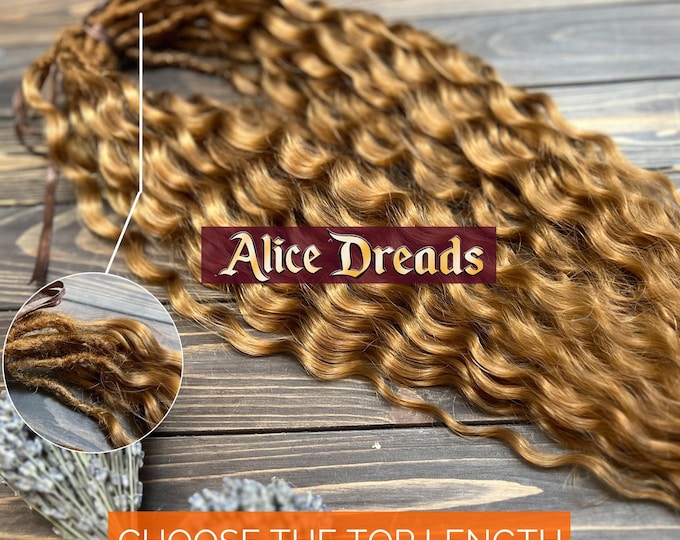 Curly Copper Blonde Dreads: Wavy Synthetic ginger Hair Extensions