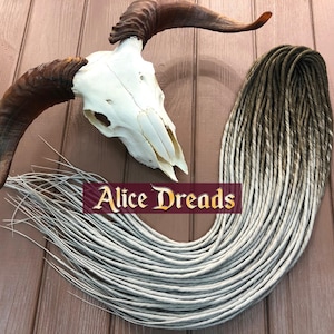 Ombre Synthetic Dreads: Brown to Silver Gray Grey Double Ended Dreadlocks