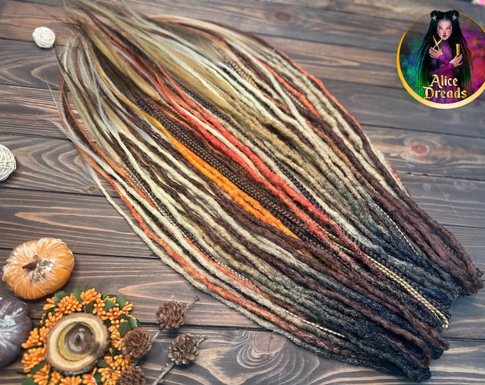 Ombre Crochet Synthetic Dreads: Black to blonde, brown, orange, red DE/SE dreadlocks