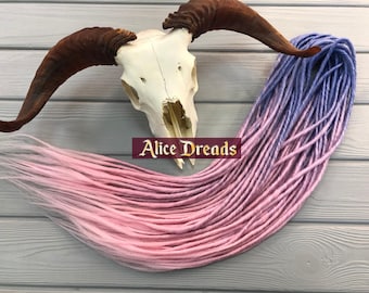 Alice Dreads Ombre Blue Pink Synthetic Dreadlocks Colorful Hair Extension