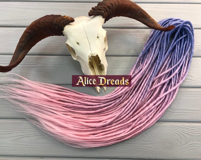 Alice Dreads Ombre Blue Pink Synthetic Dreadlocks Colorful Hair Extension