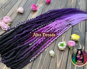 Crochet Synthetic Dreads: Black, Purple, Lavender, Violet Hair Extensions