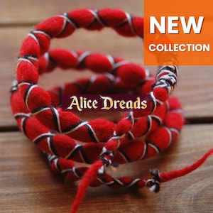 Red Spiral lock for Dreadlocks, Bendable Dread Tie, Padded Wire for Dreads, Charm for Hair, Hair Wire Ideal for Halloween Look Anime Cosplay