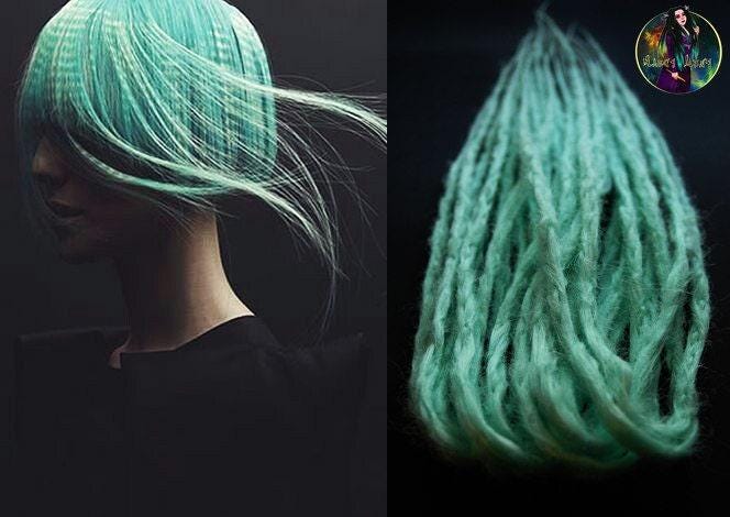 Mint Full Set Dreadlock Extensions Synthetic Crochet Double 
