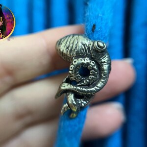 Metal bead for dreads octopus Dreadlock beads Braided Lanyard Pendant Octopus tentacles Accessories image 7