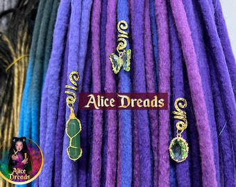 Three dread accessories, Bead for dreads, Hair beads, Dreadlock Beads, green aventurine crystal butterfly