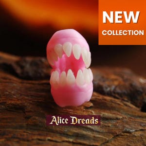 Glow in Dark Halloween Dreadlock Erweiterungen Perlen für Dreadlocks Kiefer Zähne Perle von Alice Dreads