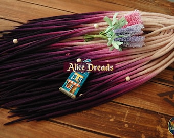 Wool Dreadlock Extensions: Magenta Peacock DE Dreads Gift Set
