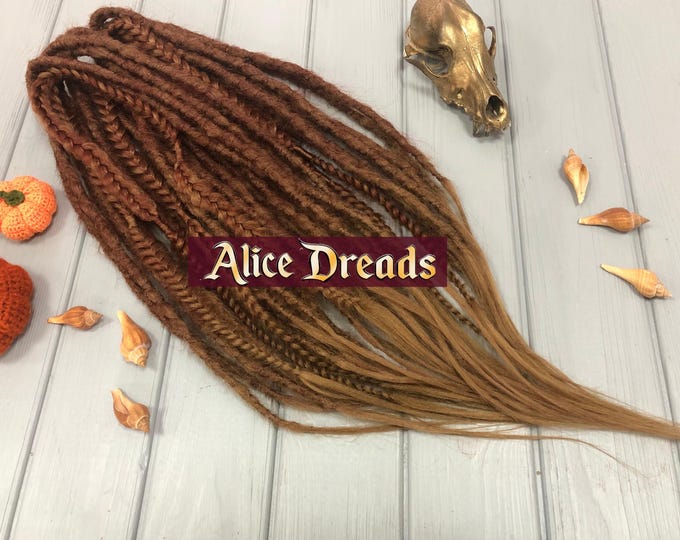 Auburn Ombre Crochet Synthetic Dreads: Ginger, Copper, Sahara