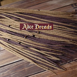 Full head dreadlock extensions set of wool DE dreads natural look dreadlocks felt brown hair locks by Alice Dreads