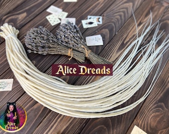 Set of thin synthetic dreads in light blonde platinum blond hair extensions