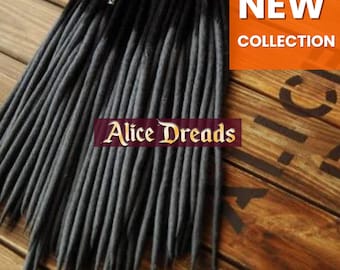 Wool Dreadlock Extensions: Black & Gray DE SE by Alice Dreads