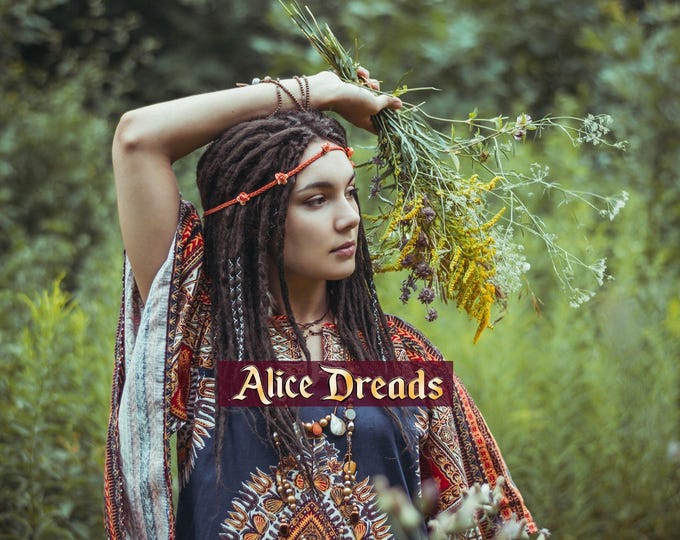 Crochet synthetic dreads double single ended dreadlocks DE natural look brown hair extensions