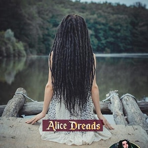 Full set of black long crochet synthetic double ended DE dreads natural dreadlocks full head hair extensions