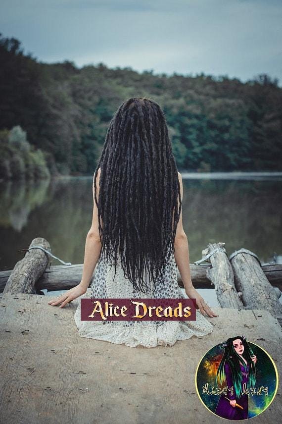 Black Crochet Synthetic Double Ended Dreads: Full Head Long  display picture 1
