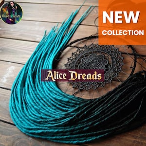 Conjunto de dreadlocks sintéticos finos com duas pontas DE extensões de cabelo dreadlocks personalizados preto turquesa