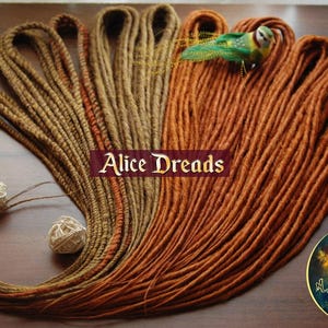 60 (120 ends) synthetic dreads double ended dreadlock extensions Light brown Squirrel Mixed texture dreads