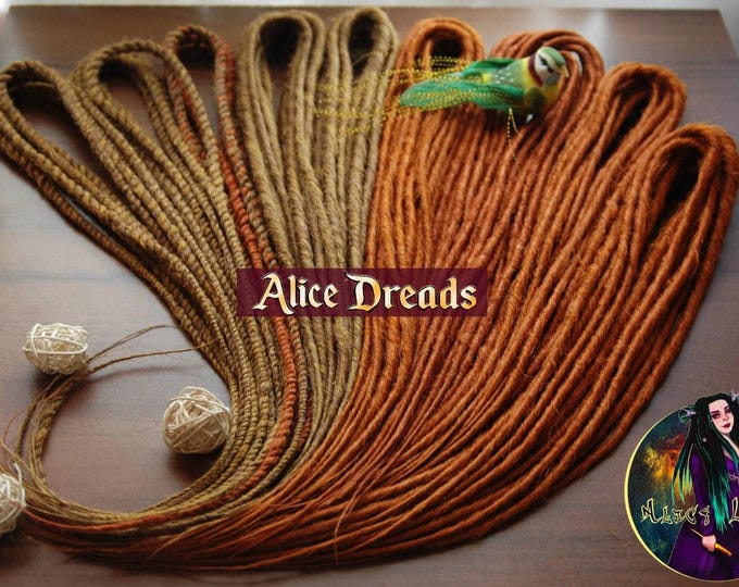 Ginger Dark Blonde Synthetic Dreadlock Extensions: Mixed Texture Double Single Ended Dreads