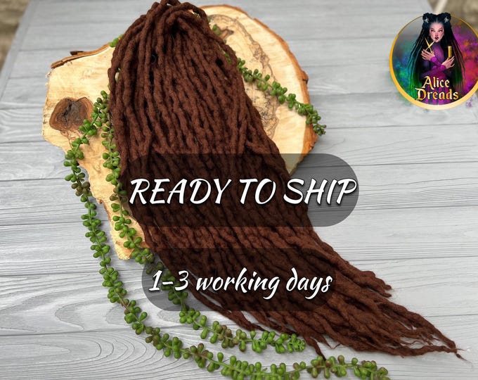 Curly Dark Brown Wool Dreadlock Extensions: Single or Double Ended